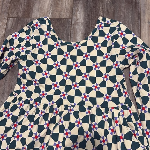 Hanna Andersson Long Sleeve Playground Dress With Pockets Kaleidoscope Print 12 - Picture 3 of 6